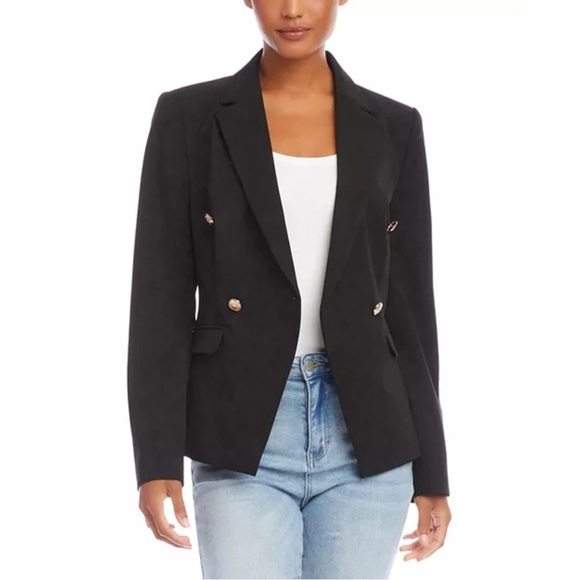 Karen Kane Tropic Sun Double Breasted Black Blazer NWT Size Medium - Picture 1 of 3